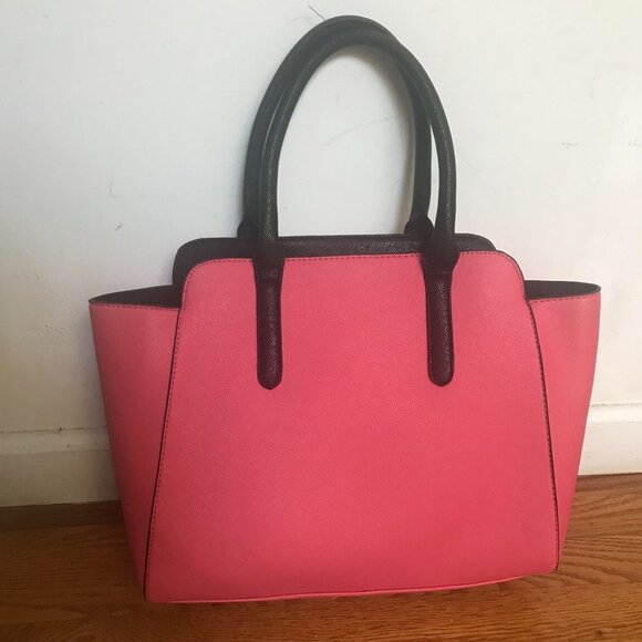Apt. 9 Pink White Black Color Block Satchel Handbag Purse - Picture 7 of 8